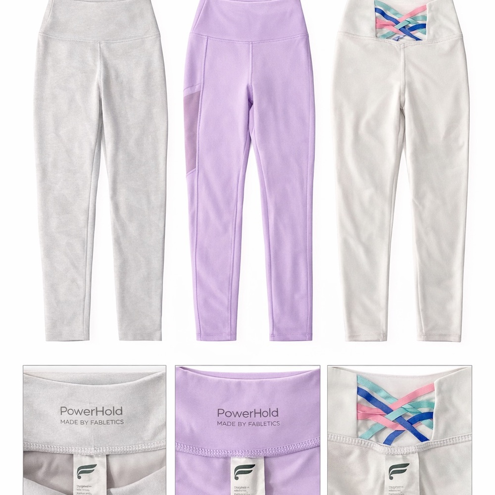 Fabletics Leggings - Lavender and Cream